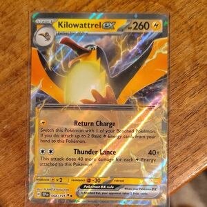 Kilowattrel EX Pokémon Card. Mint Condition! Happy Hunting.